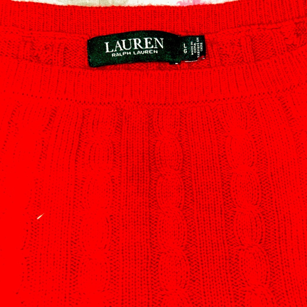 Red Ralph Lauren Sweater wore once.